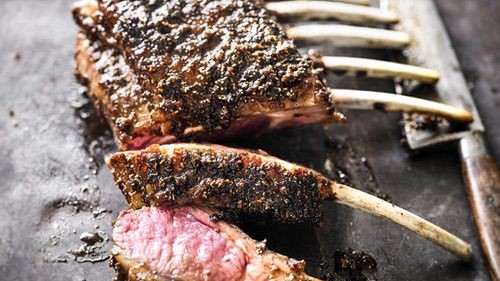 Image of Pomegranate and fennel rack of lamb