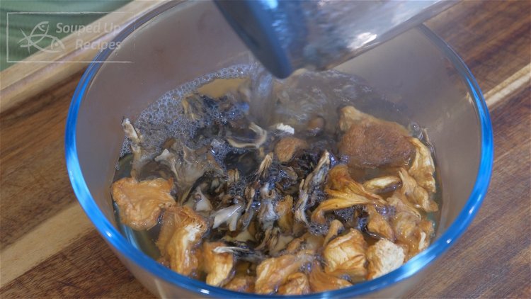 Image of Soak the mushrooms in hot water for 15 minutes. Any...