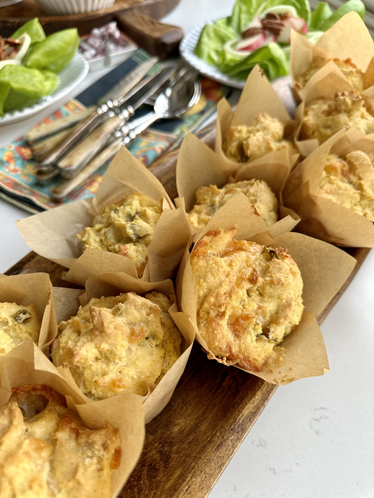 Rustic Green Chile Cornbread Muffins 