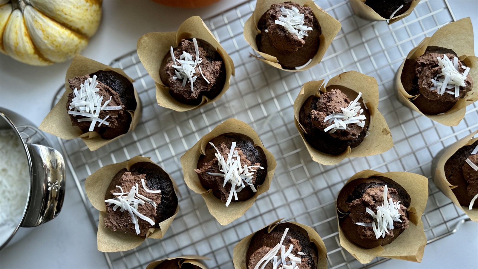 Image of Chocolate Chocolate Cupcakes with Coconut