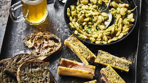 Image of Curried bone marrow and butter beans