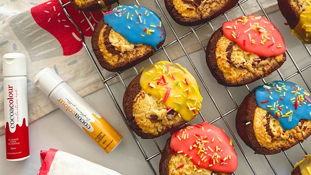 Image of Chocolate & Lemon Swirled Iced Shortbread