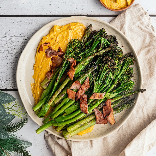 Image of Salt & Vinegar Greens with Smoky Bacon Mayo with Black Gold