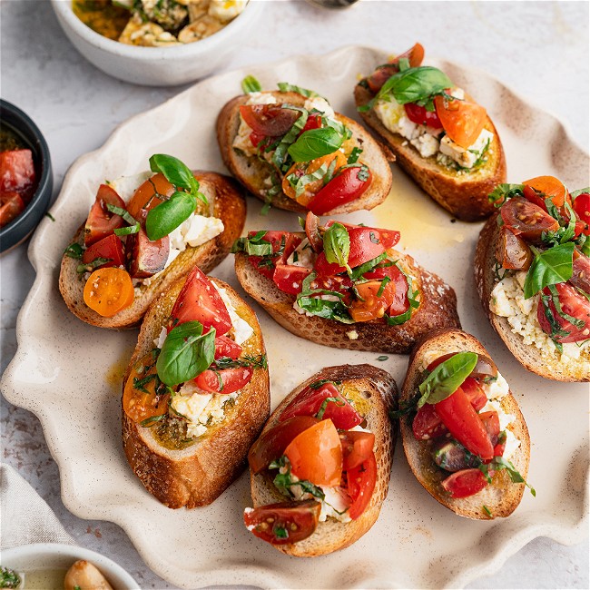 Image of Marinated Feta Bruschetta with Saint Garlic