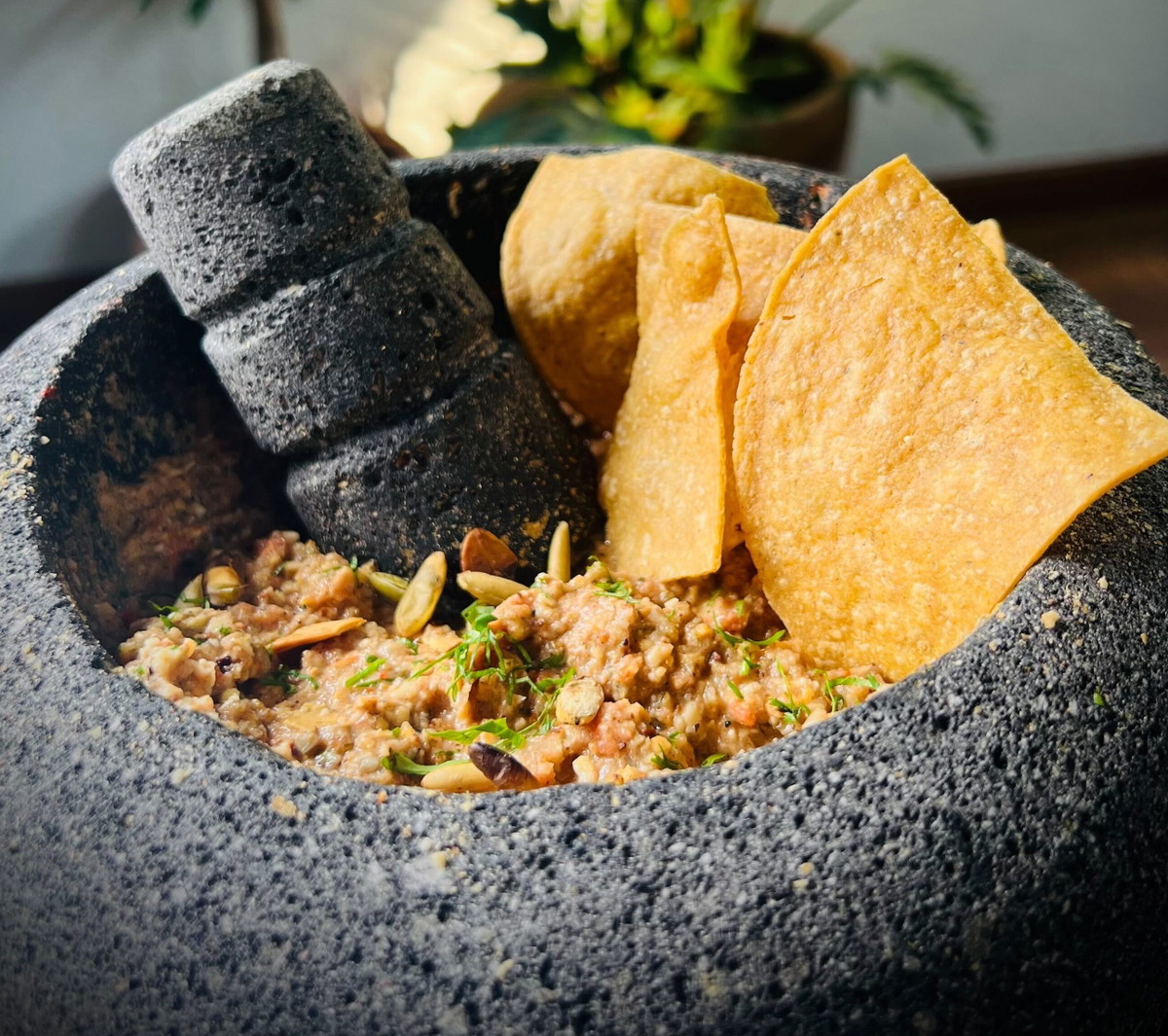 Molcajete Sikil Pa'ak: Mayan Pumpkin Seed Dip