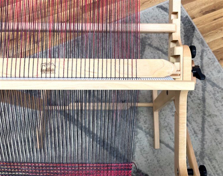 Image of Set the heddle in down position. Pick up across the...
