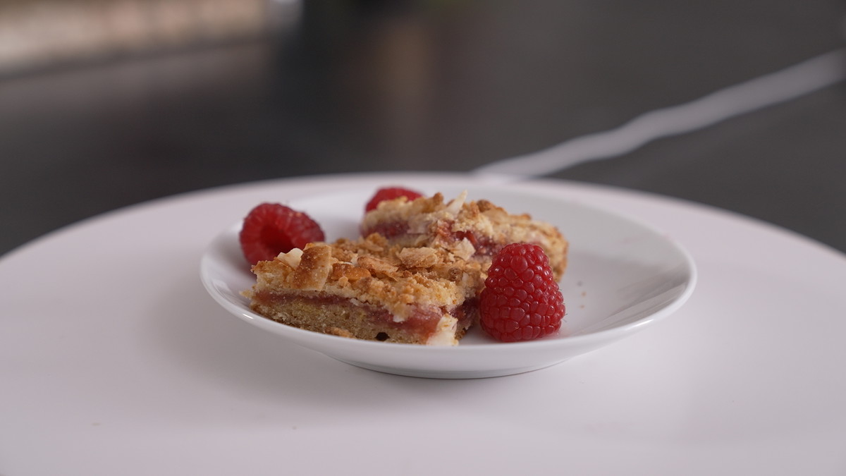 Raspberry Coconut Bars with Allulose Sweetener
