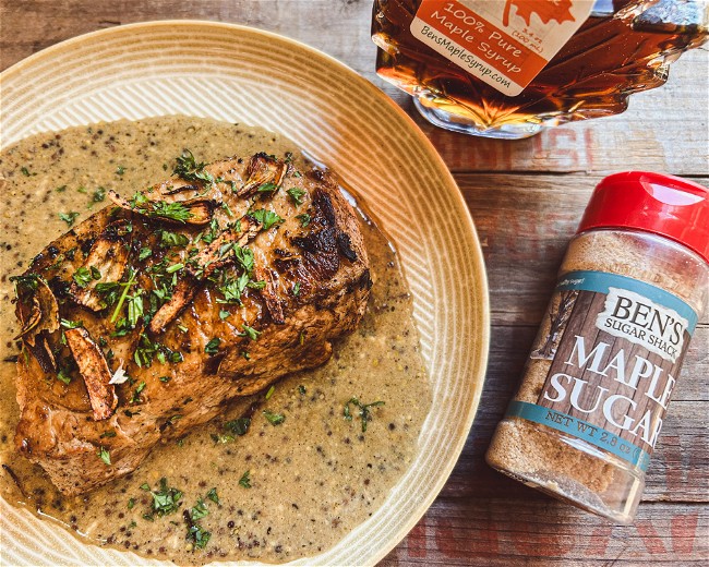 Image of Maple Mustard Pork Chops with Cider Pan Sauce
