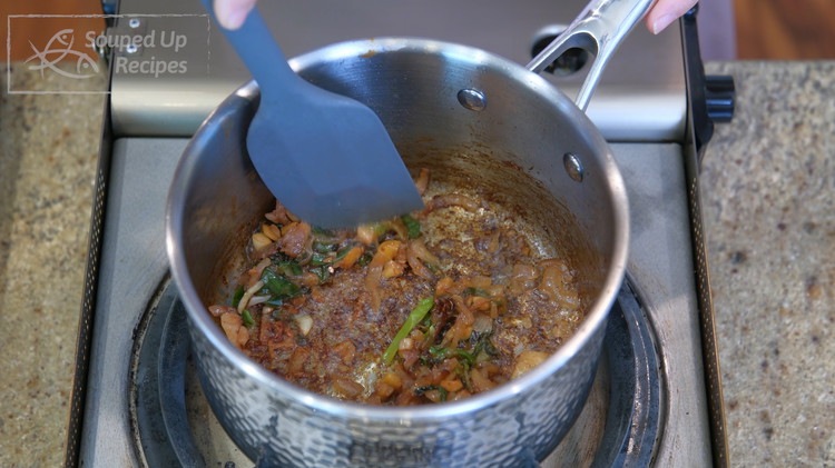 Image of Saute the aromatics over medium-low heat for a few minutes or until everything is caramelized.
