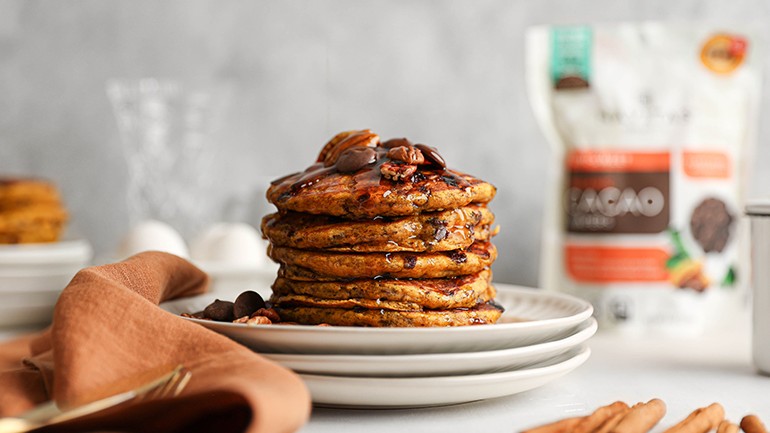 Image of Pumpkin Chocolate Chunk Pancakes Recipe