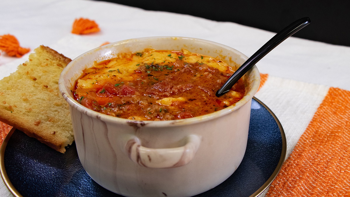 Hearty and Halal Pizza Soup