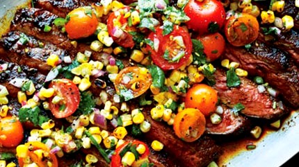 Image of Bison Sirloin Steak with Grilled Corn Salsa