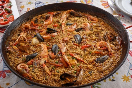 Fiery Chilli Oil Paella Rice with Paprika and San Marzano Tomatoes