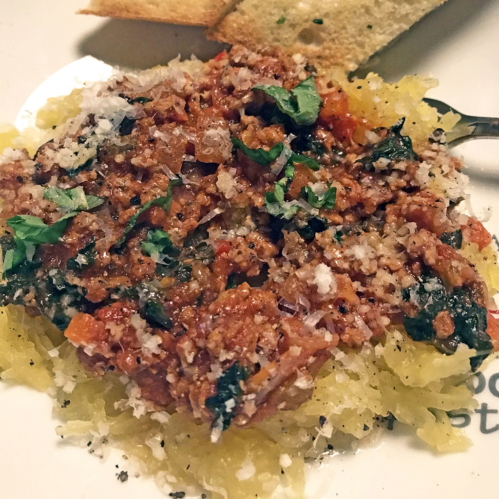Roasted Spaghetti Squash with Bolognese Sauce