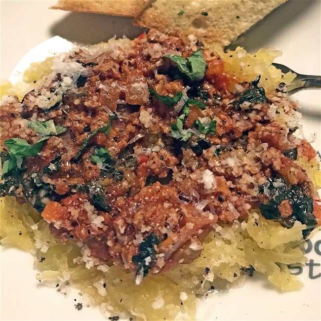 Image of Roasted Spaghetti Squash with Bolognese Sauce