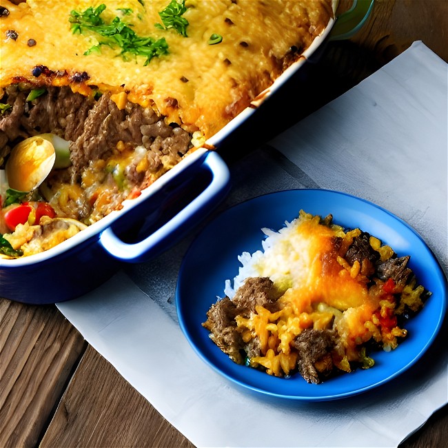 Image of Vegan Beef and Rice Casserole