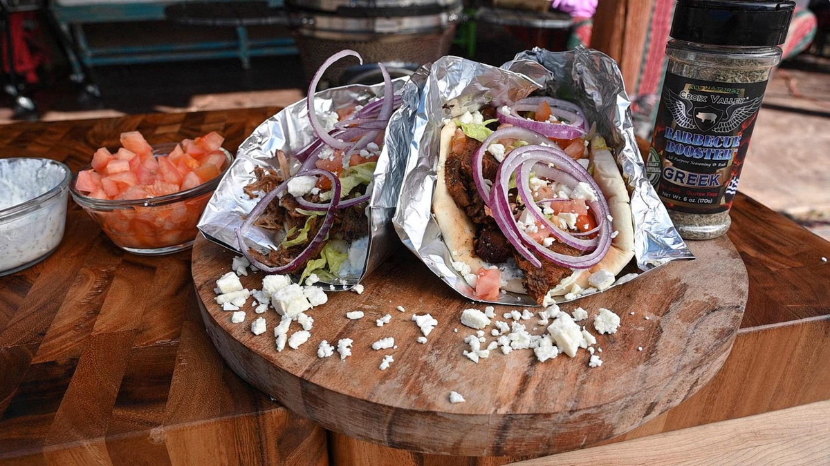 BBQ Gyro Sandwich - Brisket and Pulled Pork