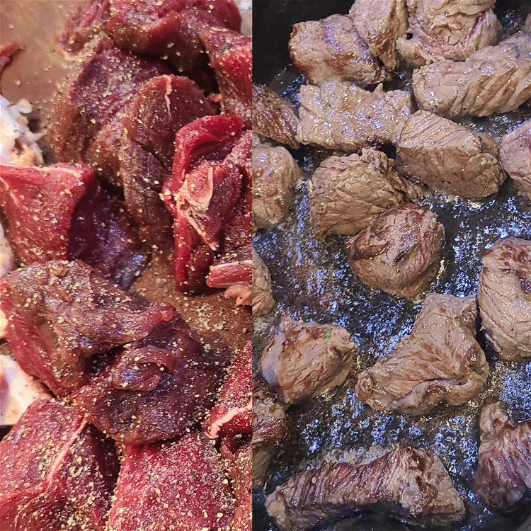 Image of Season the elk with salt and pepper. Arrange the meat...