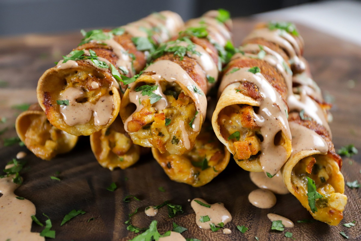Bacon Wrapped Chicken Taquitos