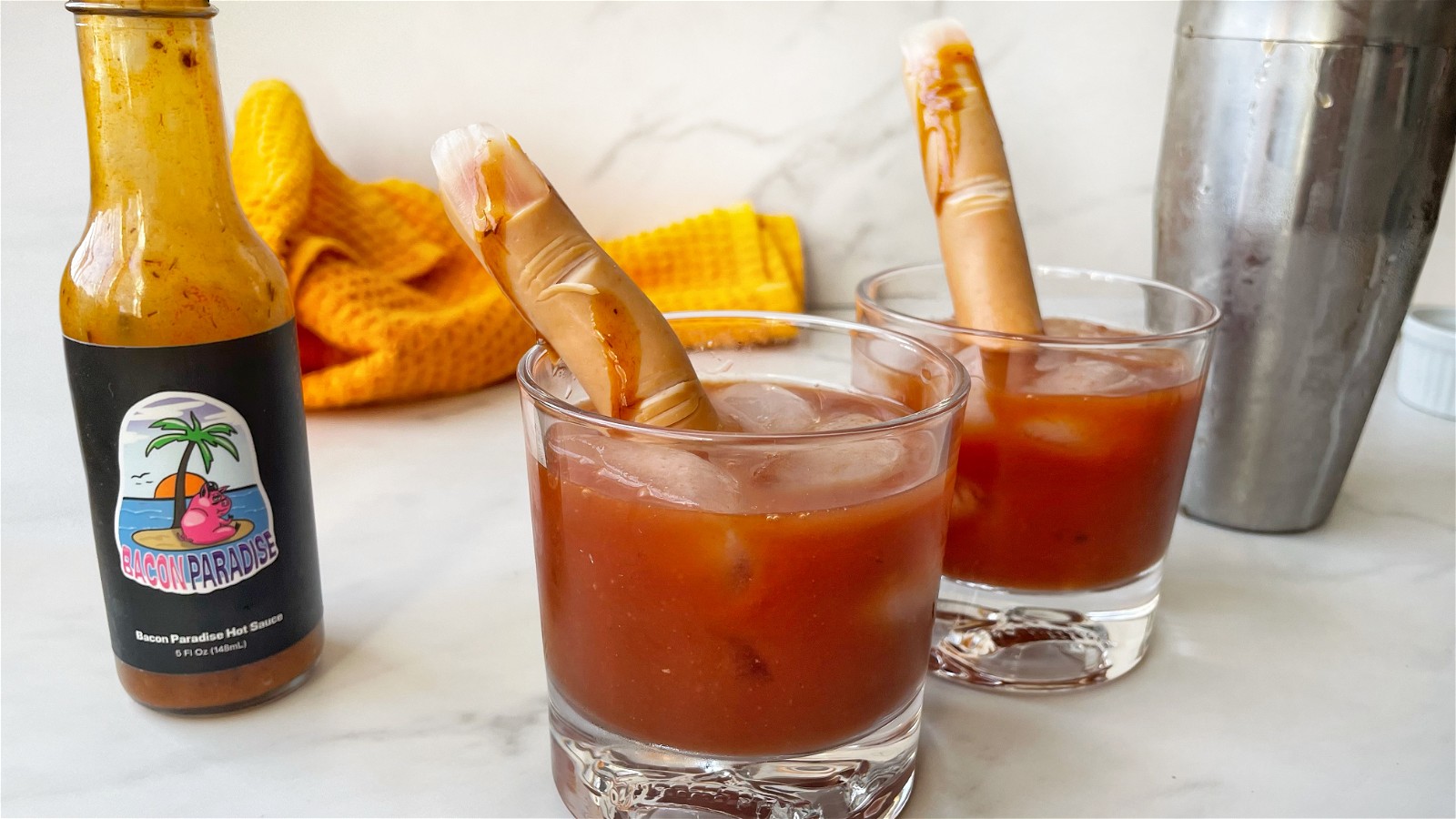 Image of Halloween themed Drink: Severed Finger Bloody Mary