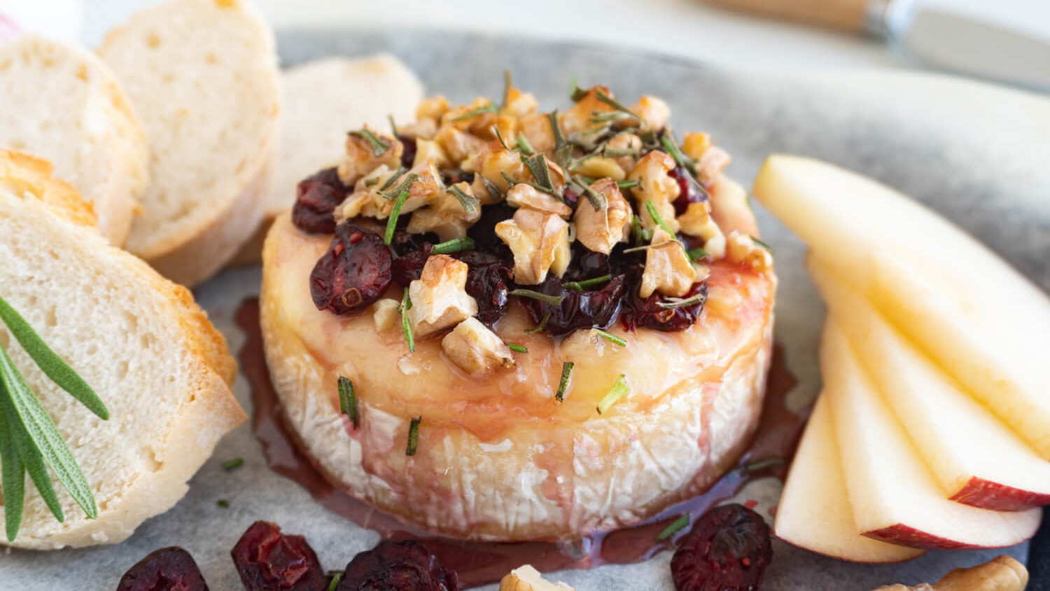 Image of Baked Brie with Cranberries and Walnuts