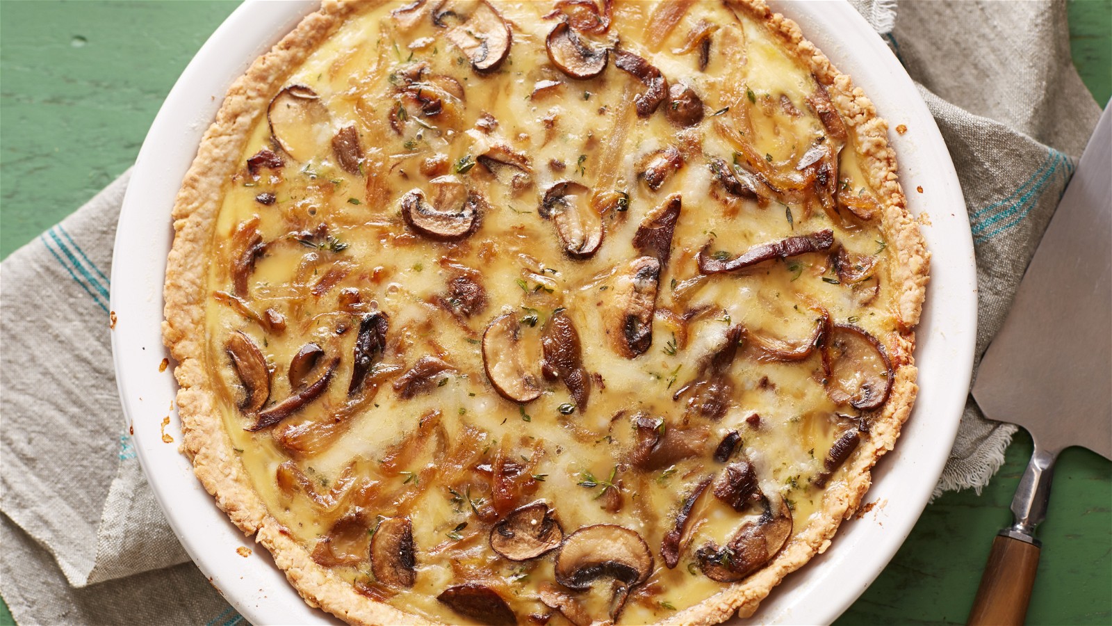 Image of Mushroom Tart with Caramelized Onions and Gruyère Cheese