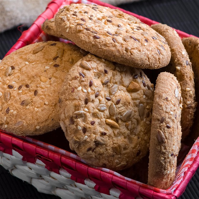 Image of Crunchy Savory Sunflower & Sesame Seed Cookies