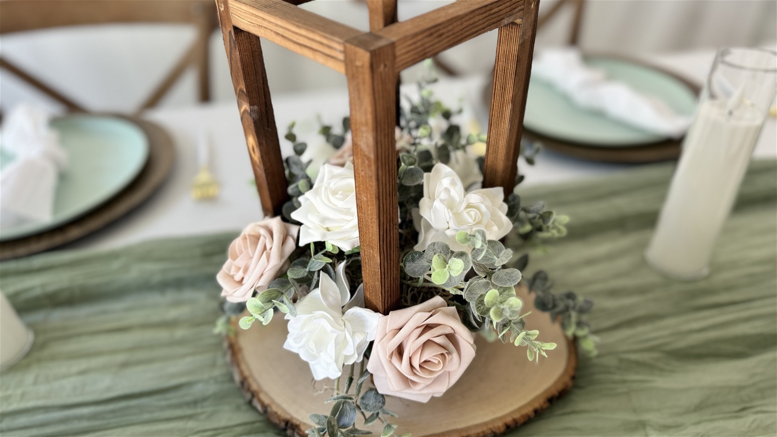 Image of Floral Lantern Without A Candle - DIY Wedding Centerpiece Step-by-Step Instructions and Tutorial