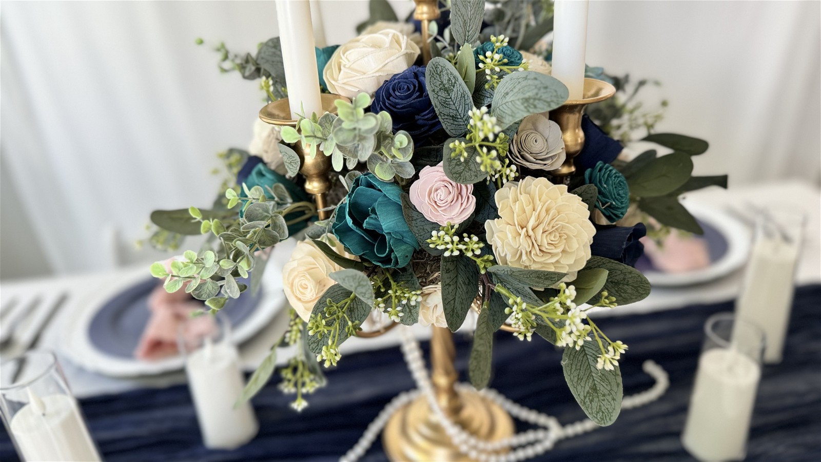 Image of Vintage Floral Candlelabra - DIY Wedding Centerpiece Step-by-Step Instructions