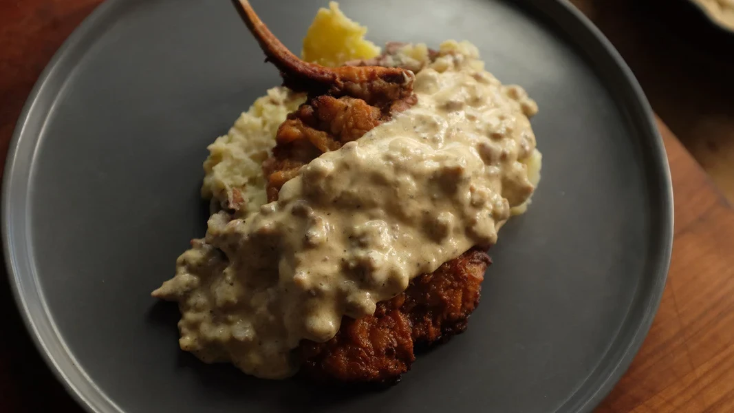 Image of Country Fried Lamb Chops with Sawmill Gravy