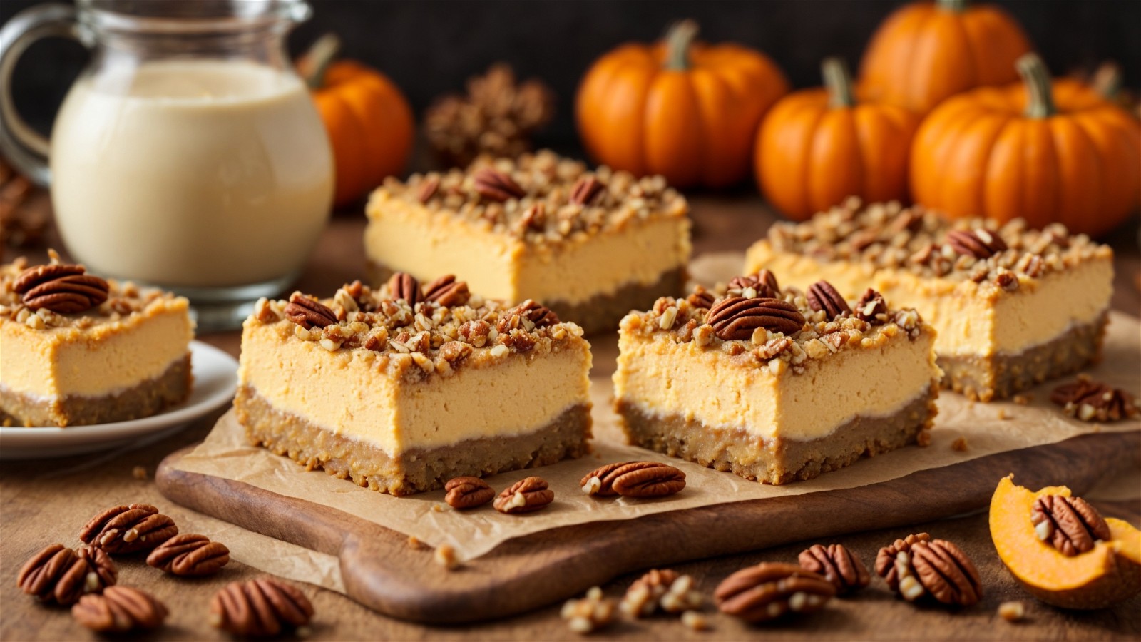 Keto Pumpkin Cheesecake Bars