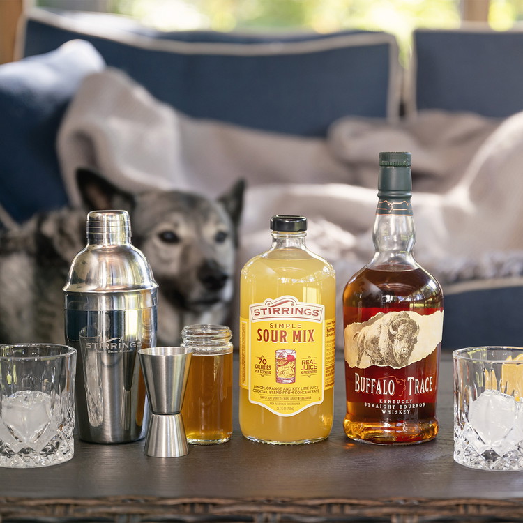 Image of Grab all your ingredients and fill a cocktail shaker with ice.