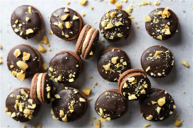 Image of Chocolate Peanut Butter Macarons