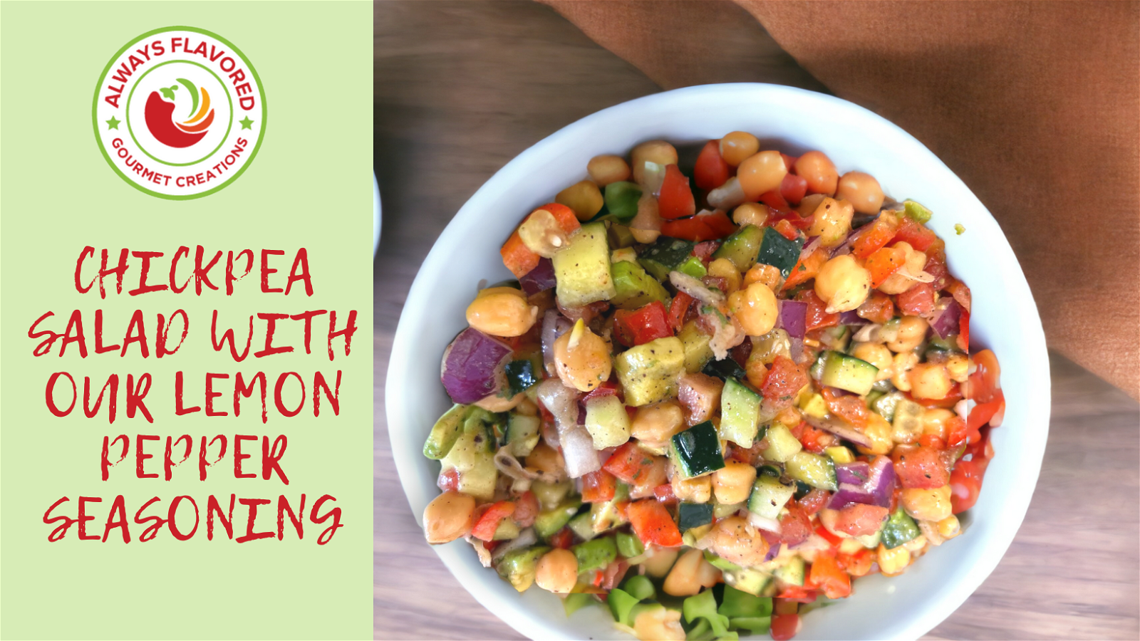 Image of Chickpea Salad with our Lemon Pepper Seasoning