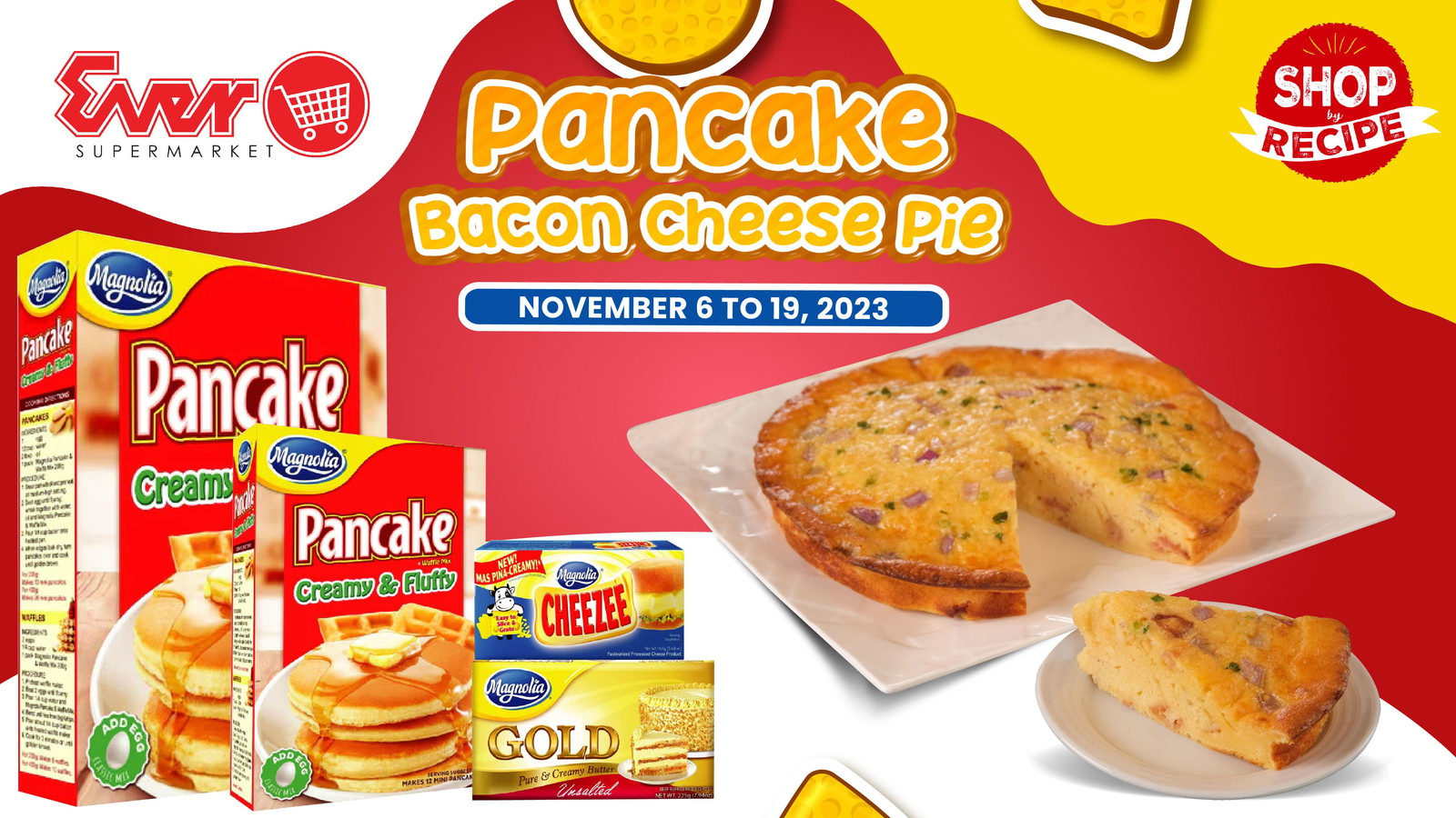 Image of PANCAKE BACON CHEESE PIE