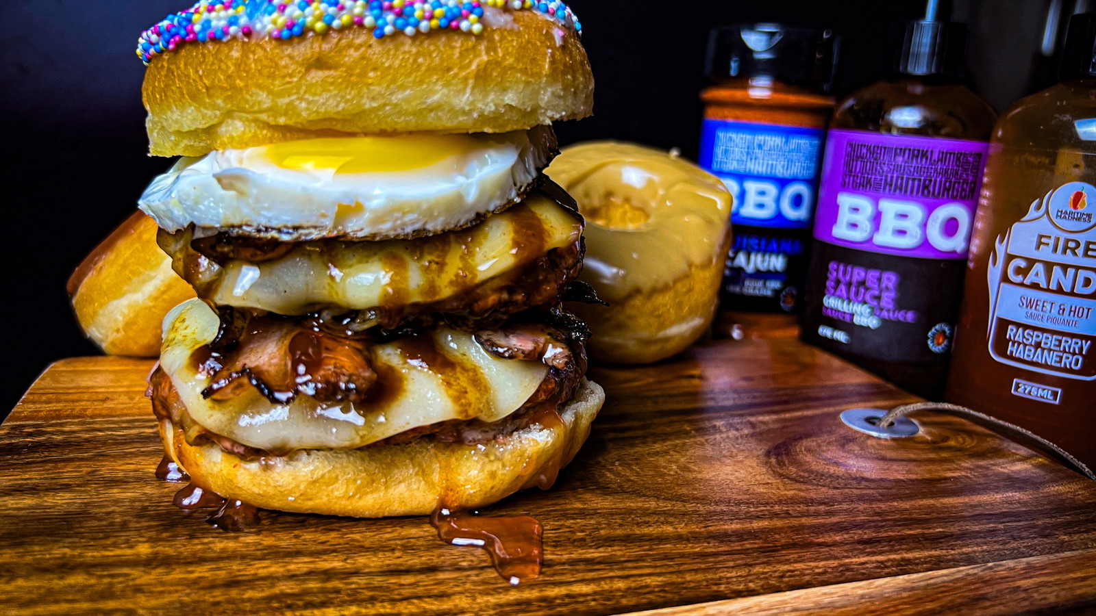 Image of Vanilla Dip Donut Double Cheeseburger