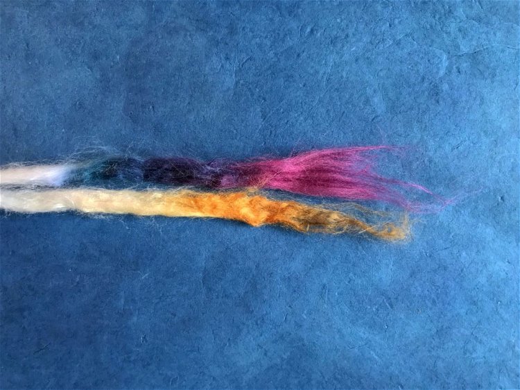 Image of To marl the yarn in the single, I drafted the...