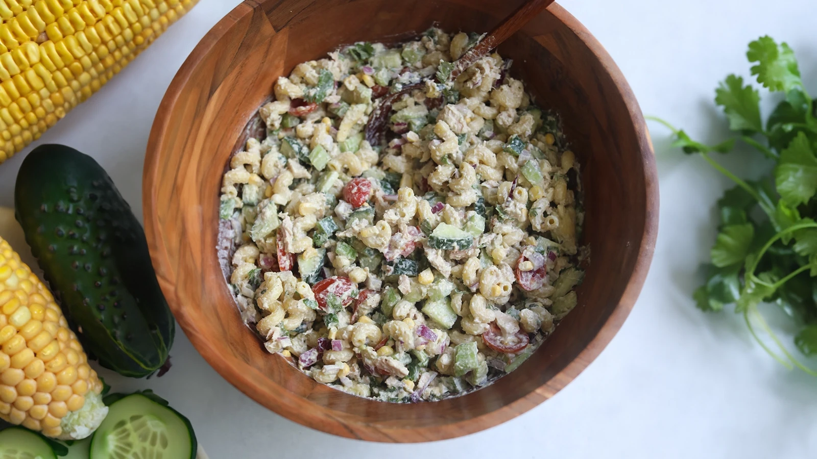 Cavatappi Corn & Cucumber Tuna Salad | Wild Planet Foods recipe