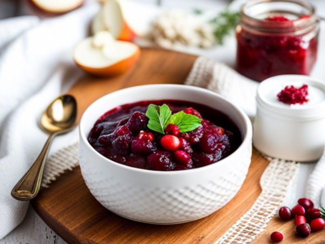 Image of Zesty Apple Cranberry Chutney- (allergen friendly, gluten friendly, fodmap friendly, and vegan)