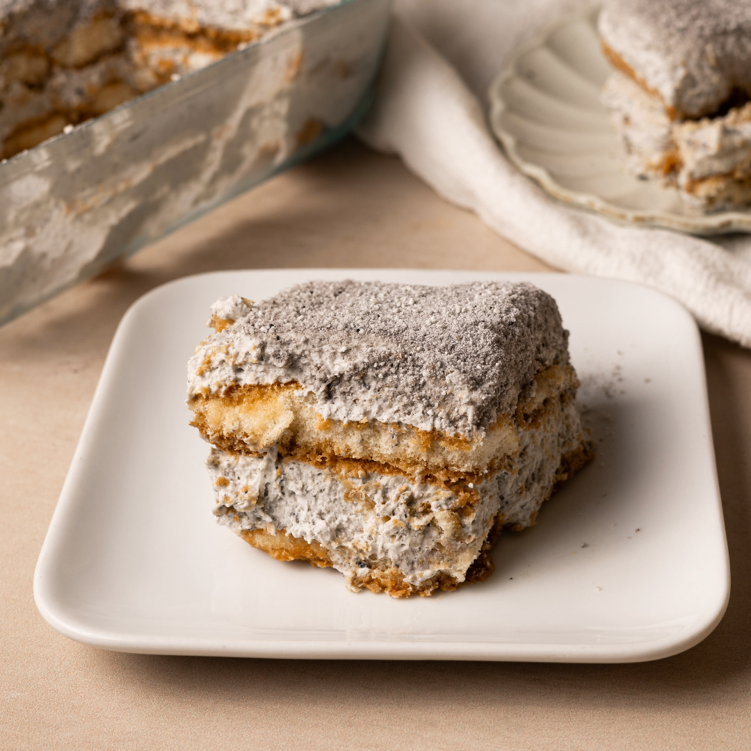 Black Sesame Tiramisu (Alcohol-Free)