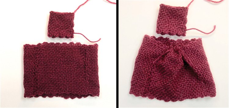 Image of Assemble dress: Join 3 plum squares to create a ring....