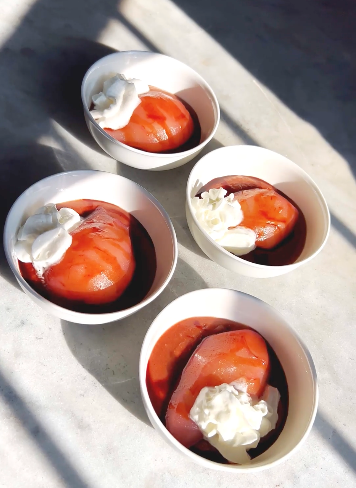 Image of Poached Pears and Caramel Date Sauce