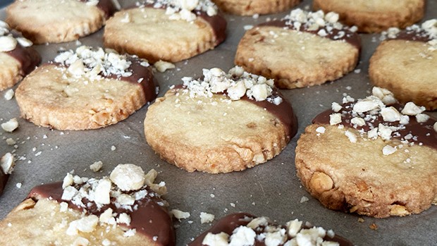 Image of Hazelnut Cookies Dipped in Chocolate