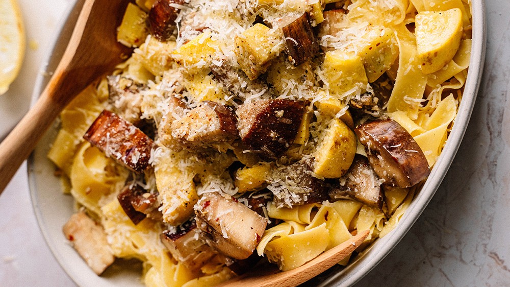 Image of Squash & Eggplant Lemon Pappardelle