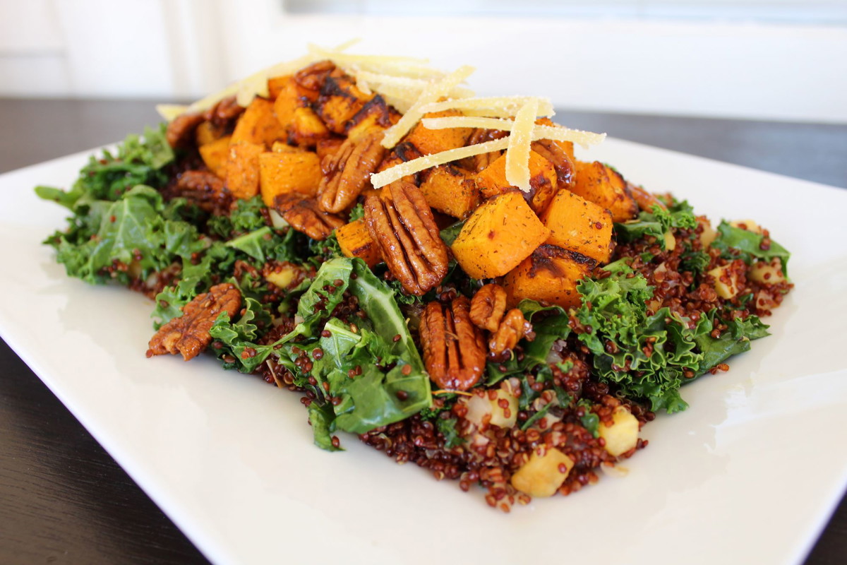 Roasted Butternut Squash with Apple-Quinoa Salad