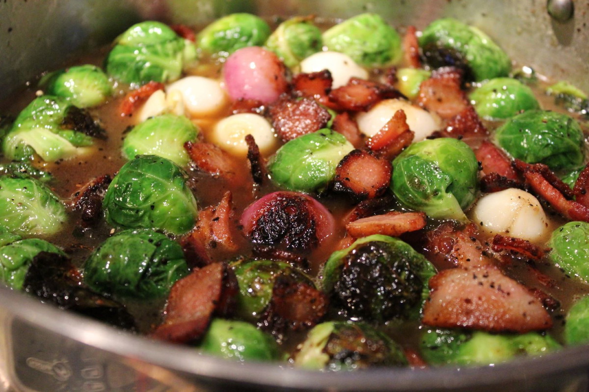 Brussels Sprouts with Bacon & Onion