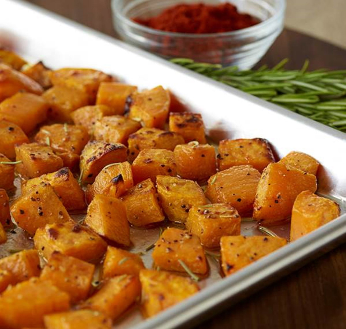 Roasted Sweet Potatoes with Cranberries & Candied Pecans