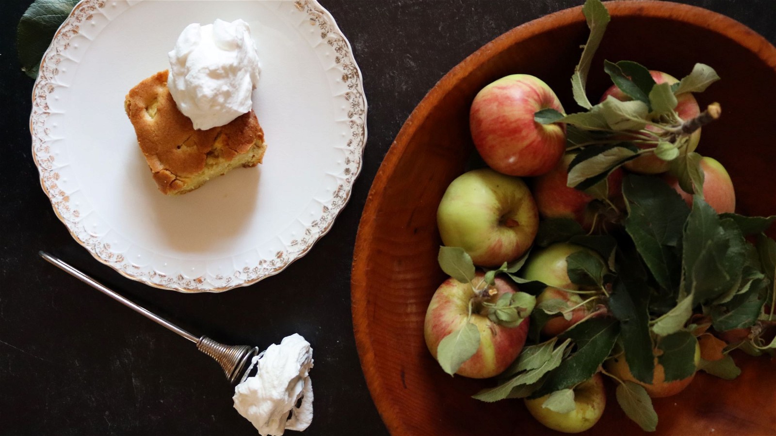 Apple Cake with Whipped Topping