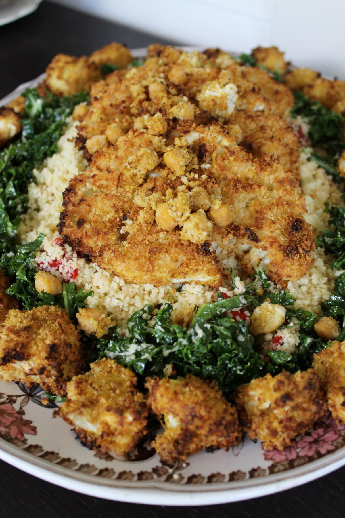 Tahini & Cumin Crusted Cauliflower with Couscous Salad