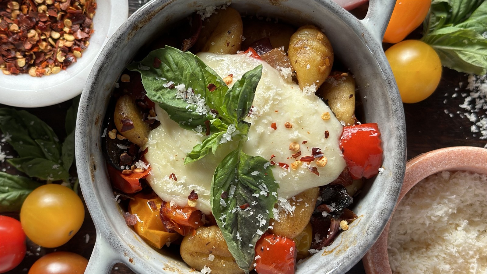 Image of  Tuscan Roasted Gnocchi with Veggies & Fresh Mozzarella